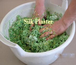 Процедура подготовки материала Silk Plaster для нанесения в качестве жидких обоев